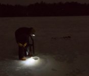 Doug and Terry go ice fishing in the middle of the night