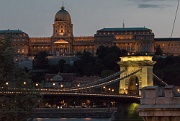 Budavári Palota (Buda Castle) and the Széchenyi Lánchíd (chain bridge), Budapest, Hungary
